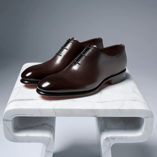 Stringate Oxford in Pelle Anticata Artigianali 1150S1N00T100 - Scarpe di lusso in pelle lucida