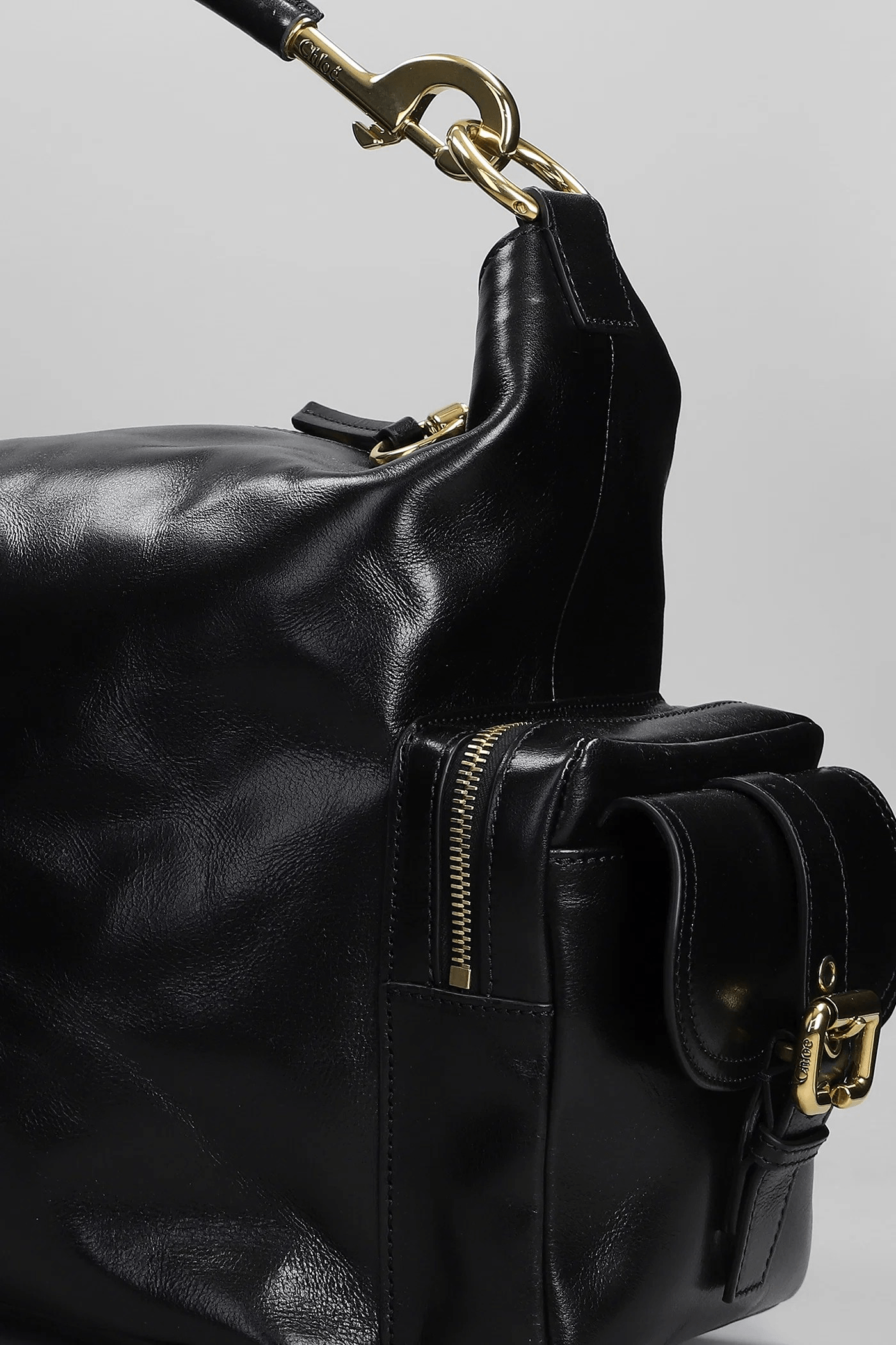 Chloé Borsa Strutturata in Pelle con Fibbia Oro e Hardware Logato