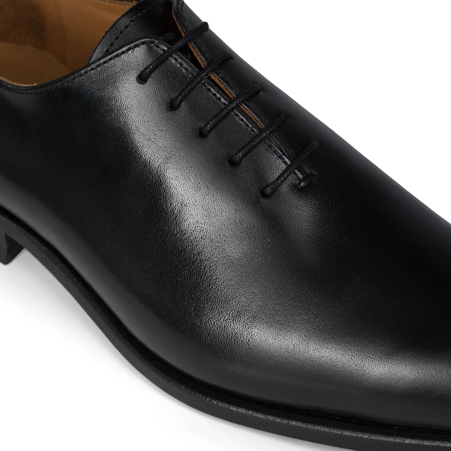 Stringate in Pelle Liscia con Suola in Pelle — Collection CMI, eleganti scarpe formali in pelle nera.