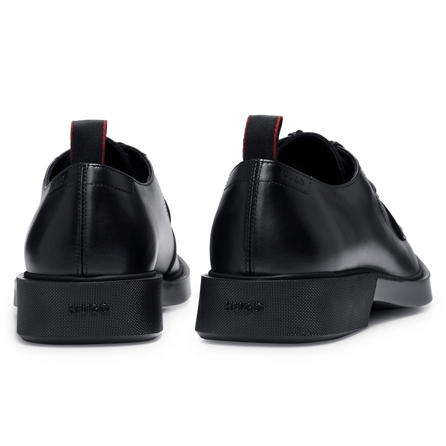 scarpe derby pelle liscia eleganti 200B2S00S100 in pelle nera con suola in gomma per massimo comfort