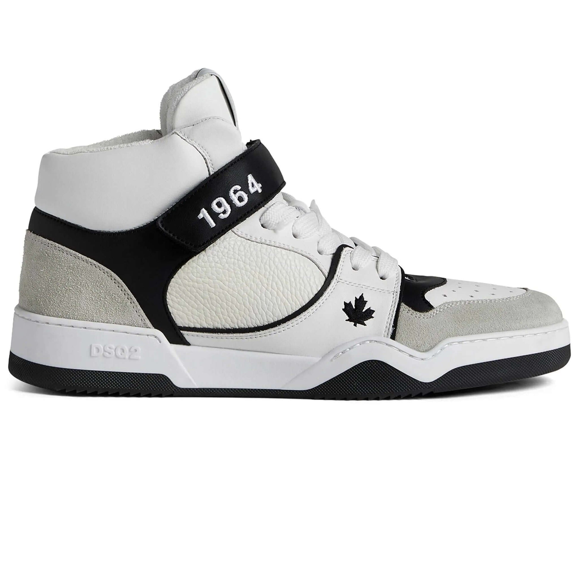 DSQUARED2 Spiker high top sneakers in gray and black with iconic design details and Canada logo.