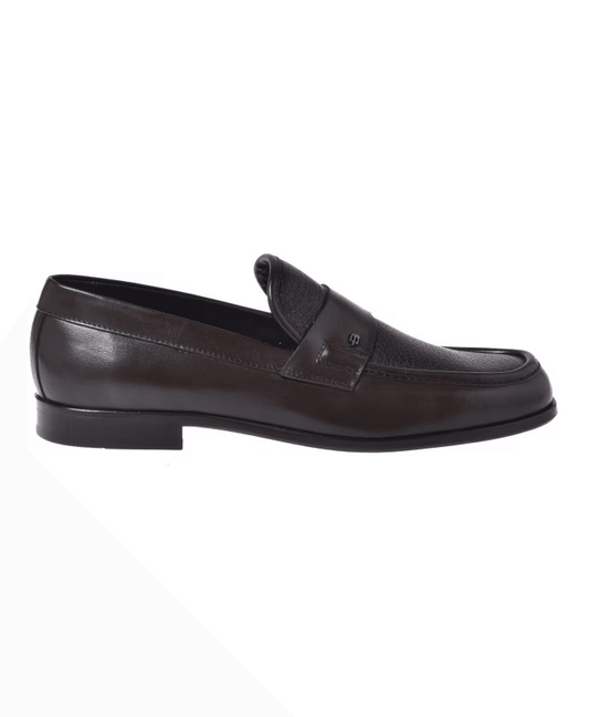 Mocassini uomo pelle Baldinini maronne eleganti in autentica pelle italiana Made in Italy.