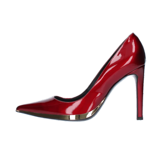 Decolleté in vernice (Rosso) 300GN00V200, elegante scarpa rossa con tacco alto e dettagli in metallo.