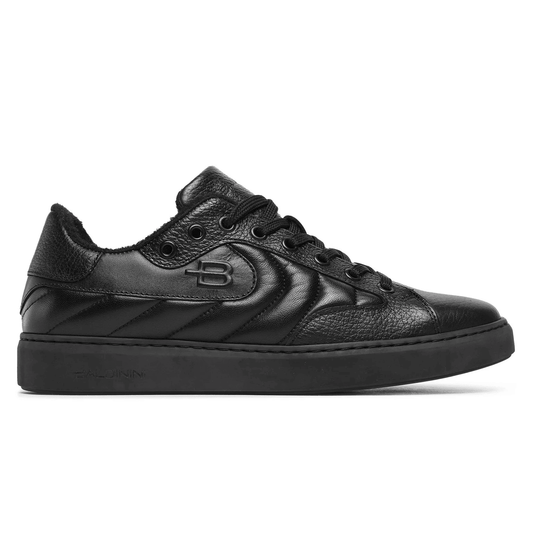Sneakers cuoio made in Italy 308M5D01V100, stylish black leather sneakers with laces and comfy sole.