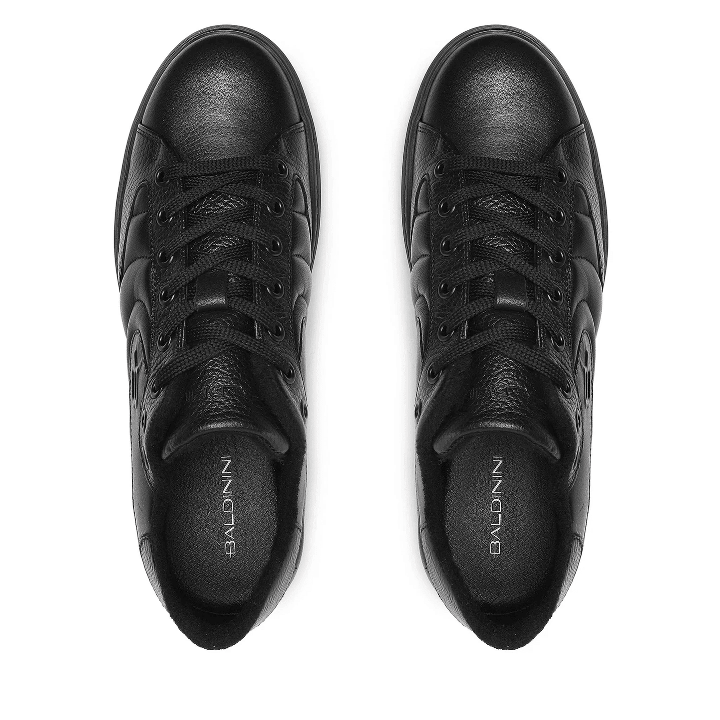 Sneakers cuoio made in Italy 308M5D01V100, stylish black leather sneakers with laces and comfy sole.