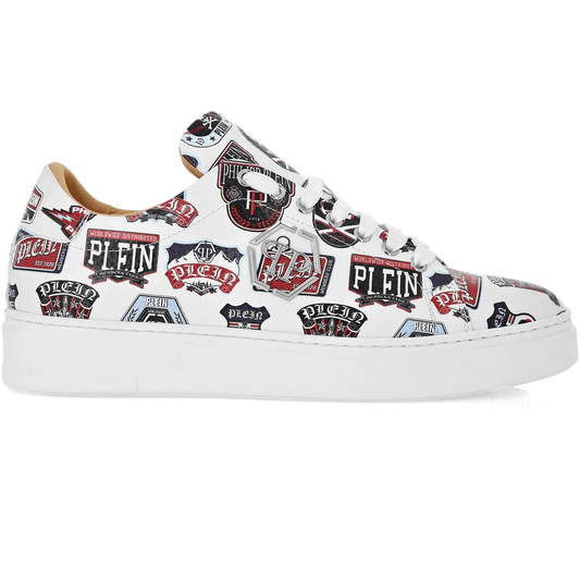 PHILIPP PLEIN Sneakers Nere in Pelle di Vitello Made in Italy