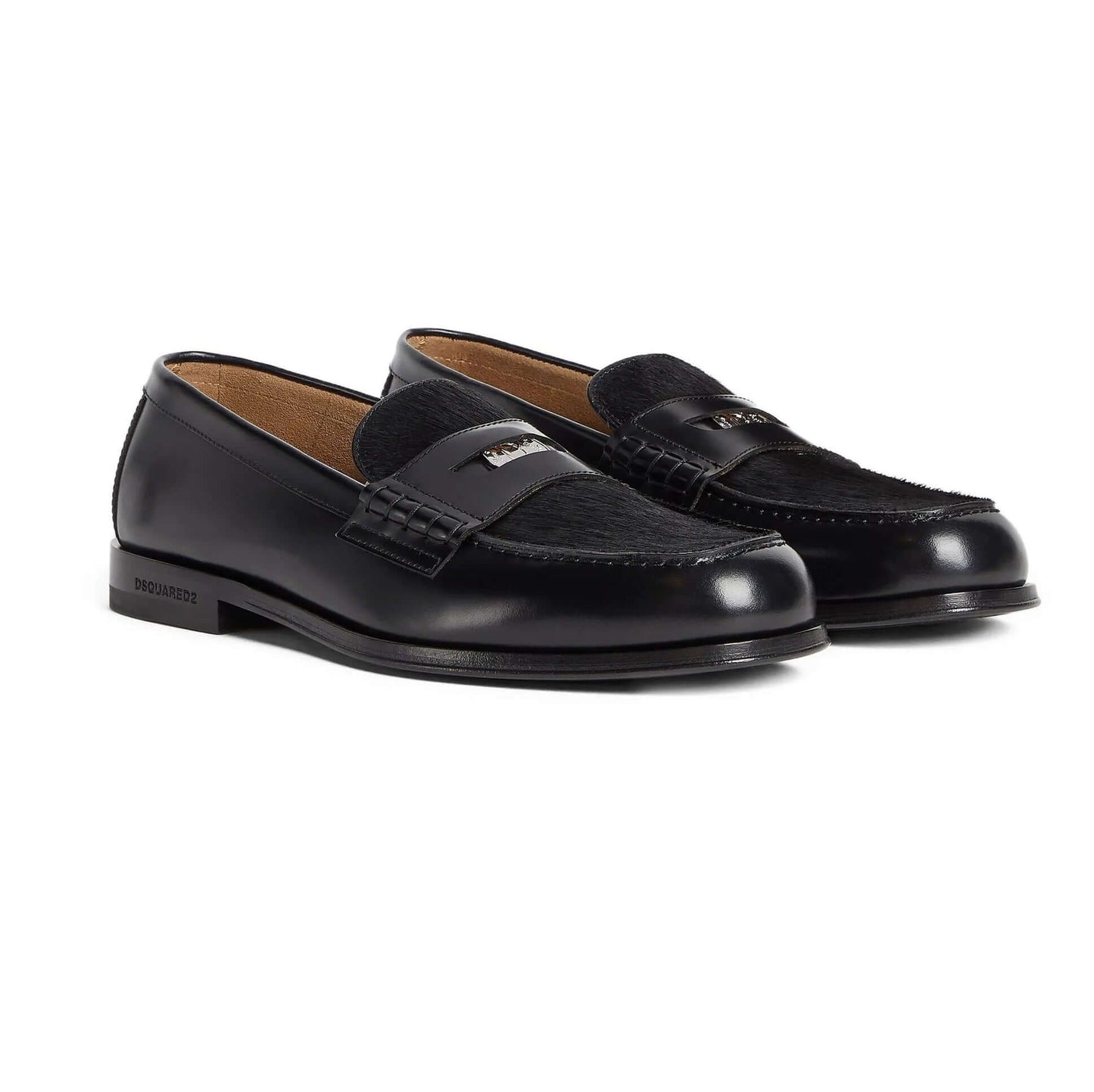 DSQUARED2 Mocassini in Pelle Nera