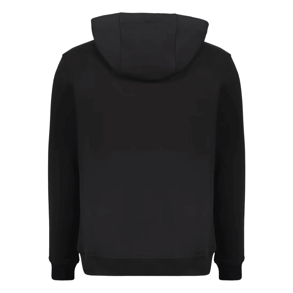 Felpa in cotone Versace 400LST1FELPE100 con logo dorato su sfondo nero.
