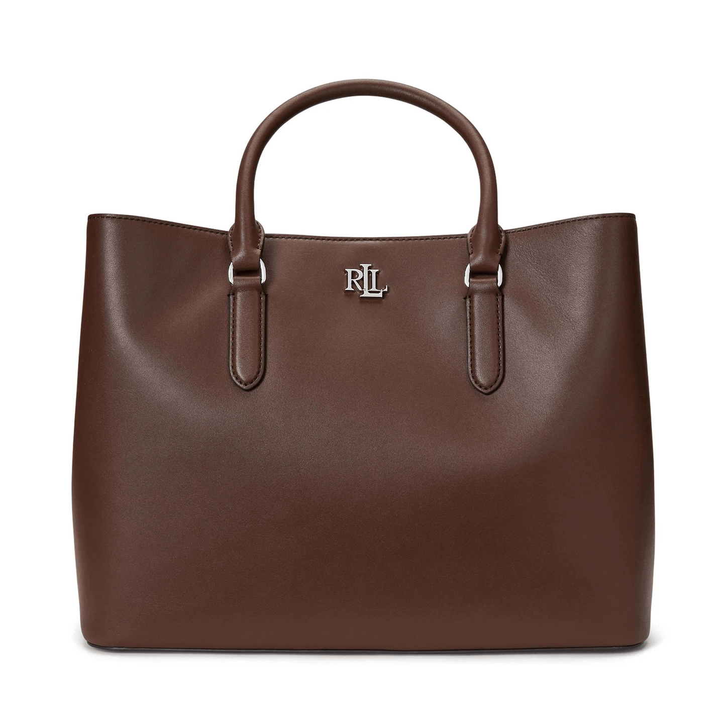 Borsa marrone morbida con cerniera e manici, design elegante e moderno, perfetta per ogni occasione.