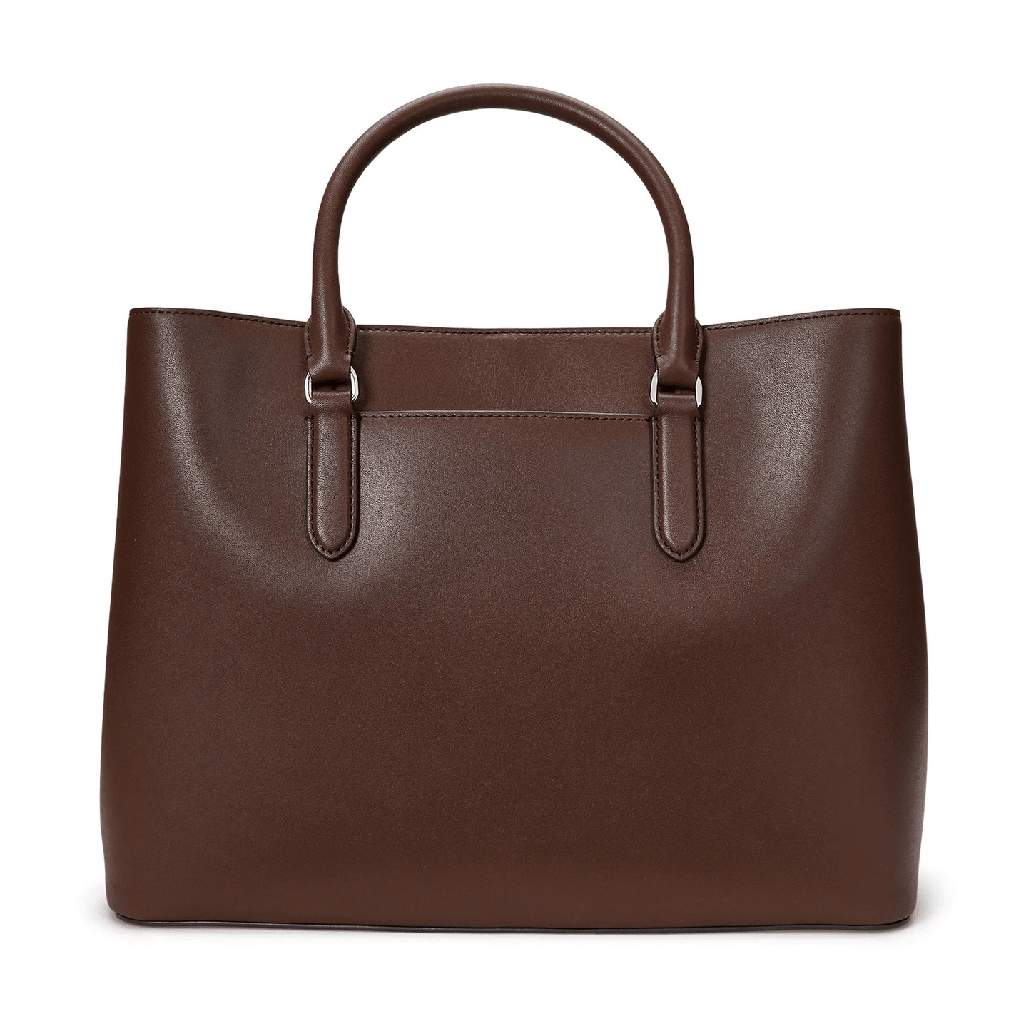 Borsa marrone morbida con cerniera e manici, design elegante e moderno, perfetta per ogni occasione