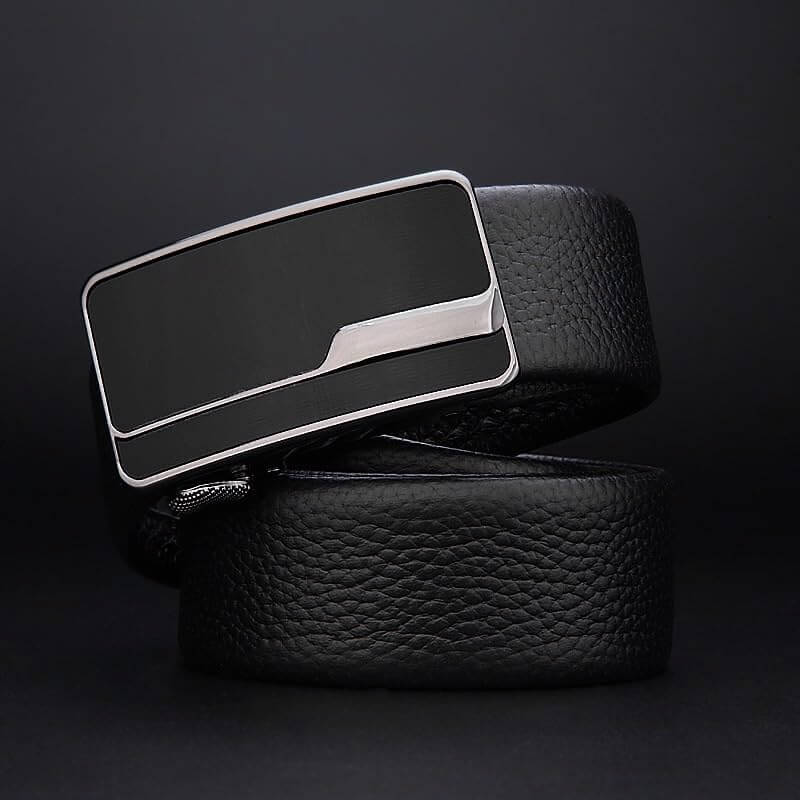 Cintura da Uomo con Fibbia Automatica Cintura in Pelle da Uomo Business(125cm)