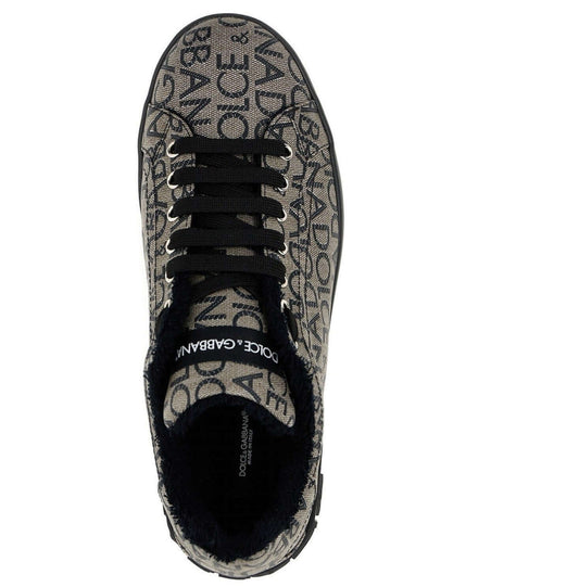Sneakers di lusso Dolce & Gabbana multicolore con logo, in cotone, poliuretano e poliestere.