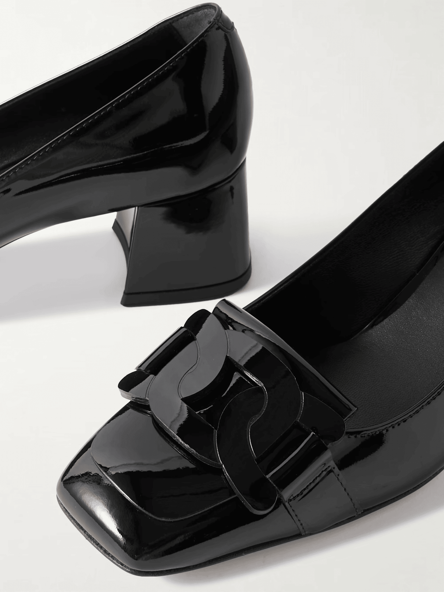 Decollete eleganza pelle lucida 750T7D00S200 - Made in Italy, shiny black heel pump side view