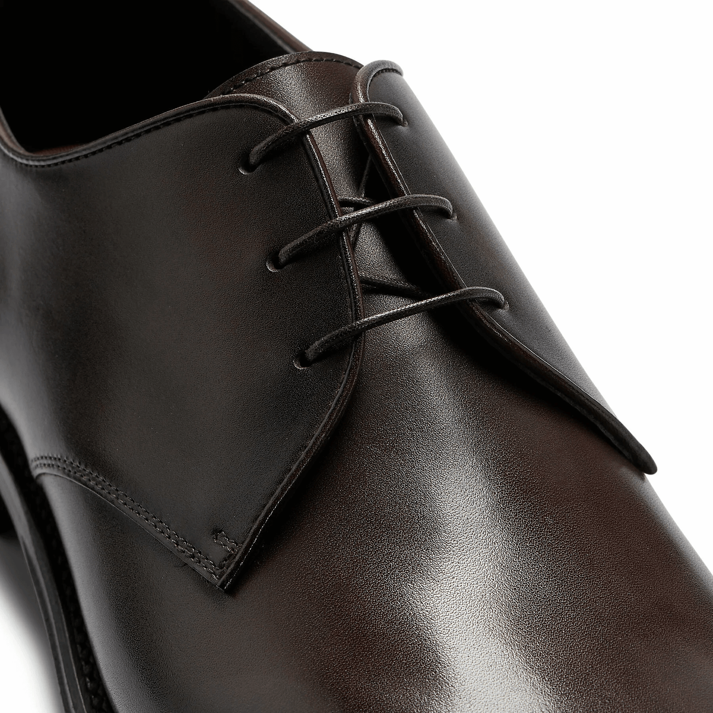 Scarpe derby marroni in pelle 750Z2L00D100, realizzate in pelle brunita con soletta imbottita per comfort.