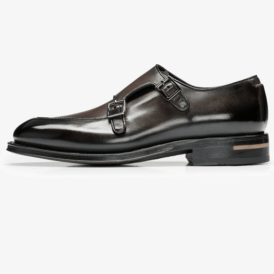 scarpe pelle di vitello Fibbie 750Z7L00L100 in pelle nera con fibbie eleganti