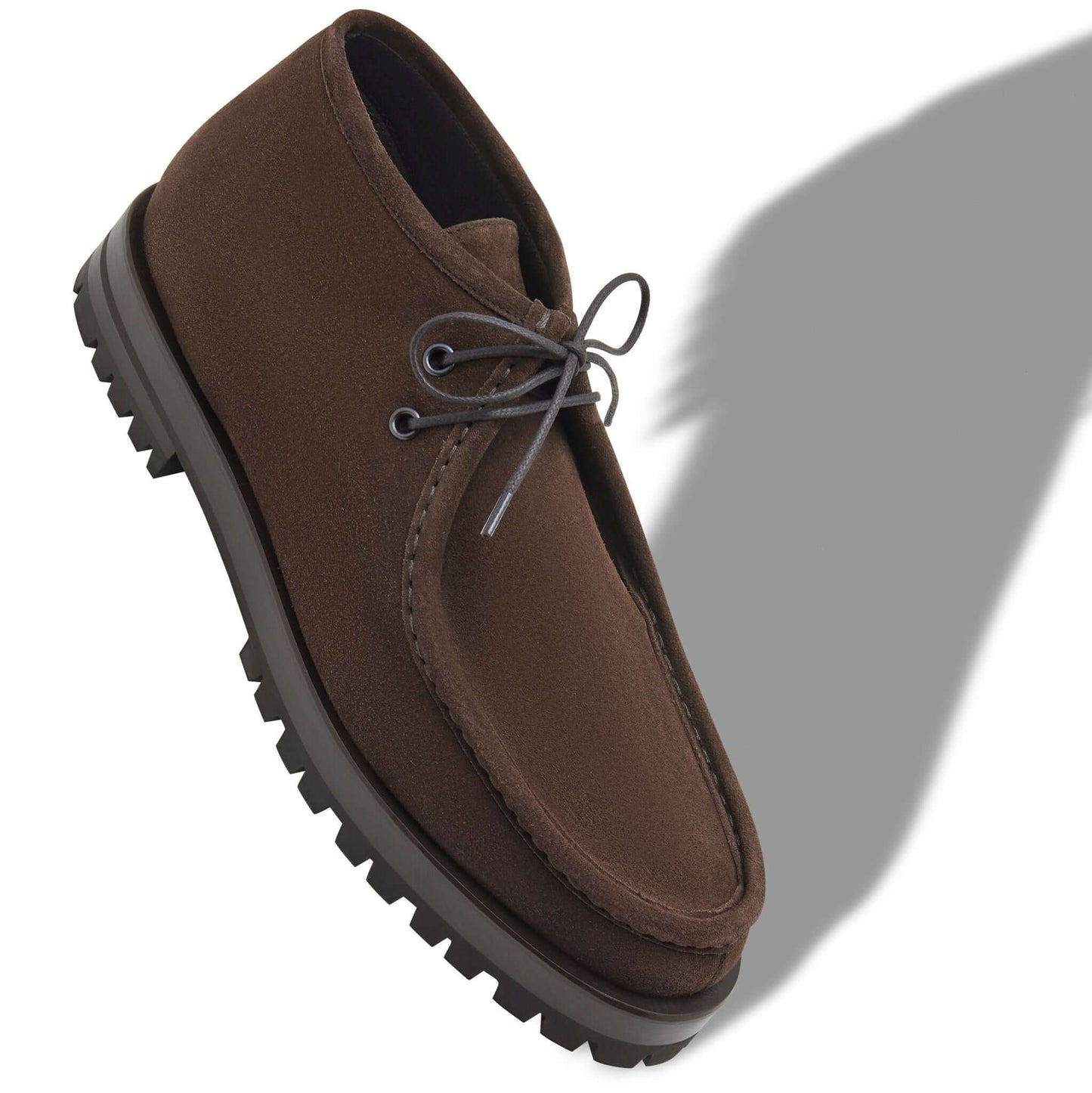Stivaletti alla Caviglia in Suede Marrone, design elegante, suola in gomma carrarmato, collezione esclusiva CMI.