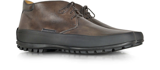 Derby pelle marrone suola carrarmato 100F2R01Z335 con suola resistente e design elegante.