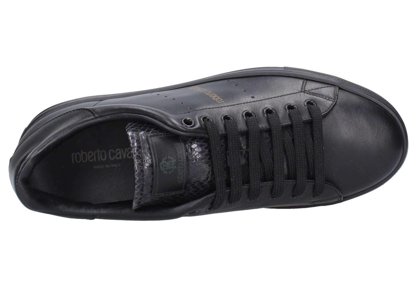 Sneakers pelle neri autunno inverno 100G5N001V100 lato, in pelle nera, tacco 3 cm.