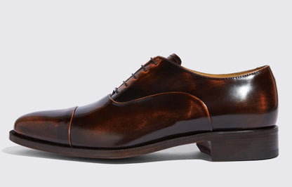stringate verdi made in Italy, scarpa oxford in pelle lucida, realizzata a mano, soletta in pelle naturale