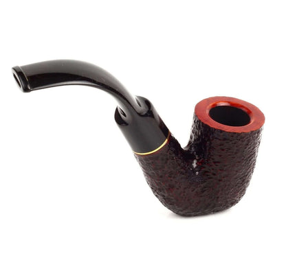 Pipa artigianale stile billiard - eleganza classica rusticato, modello 100S70V01N100, made in Italy.