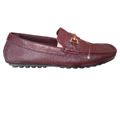 Corneliani ID Mocassino Uomo in Pelle Bottalata Bordeaux con Morsetto Oro