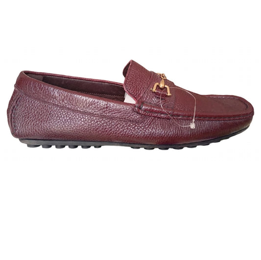 Corneliani ID Mocassino Uomo in Pelle Bottalata Bordeaux con Morsetto Oro