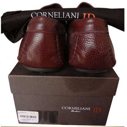 Corneliani ID Mocassino Uomo in Pelle Bottalata Bordeaux con Morsetto Oro