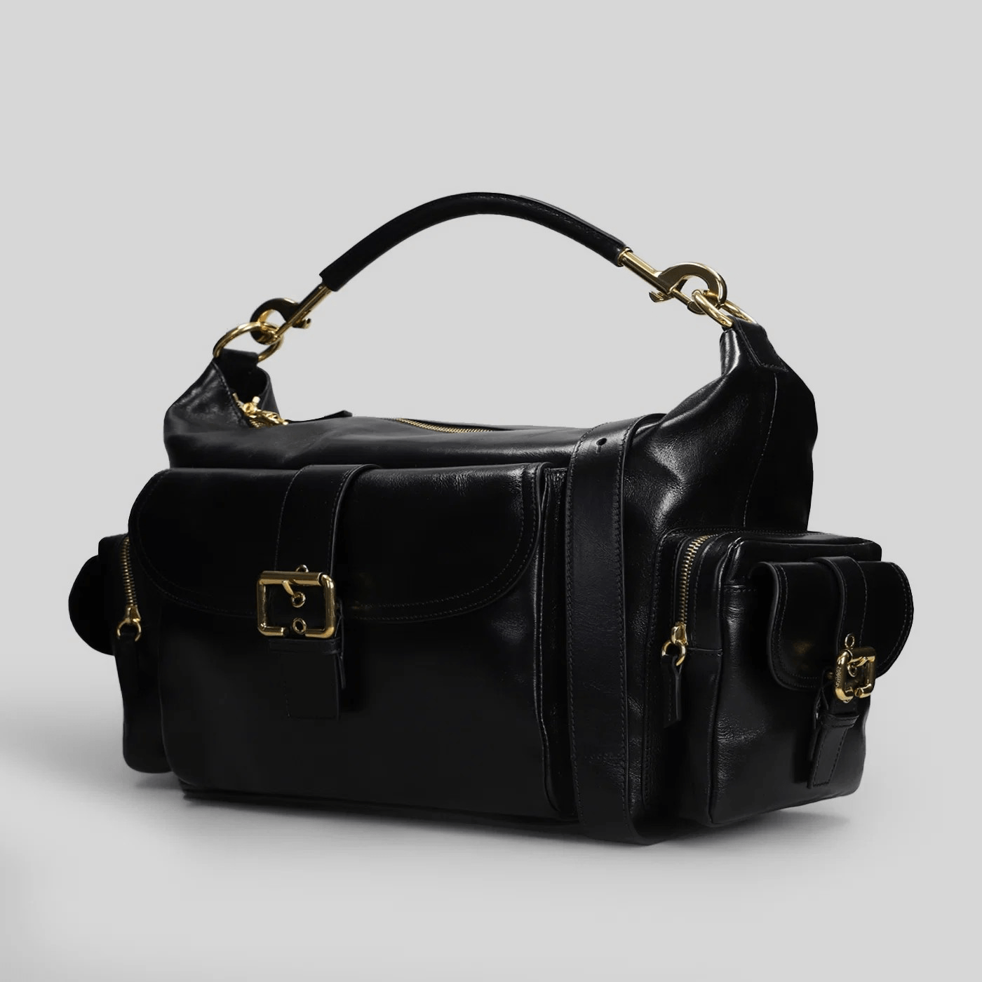 Chloé Borsa Strutturata in Pelle con Fibbia Oro e Hardware Logato