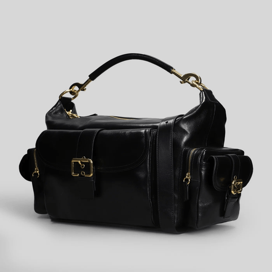 Chloé Borsa Strutturata in Pelle con Fibbia Oro e Hardware Logato