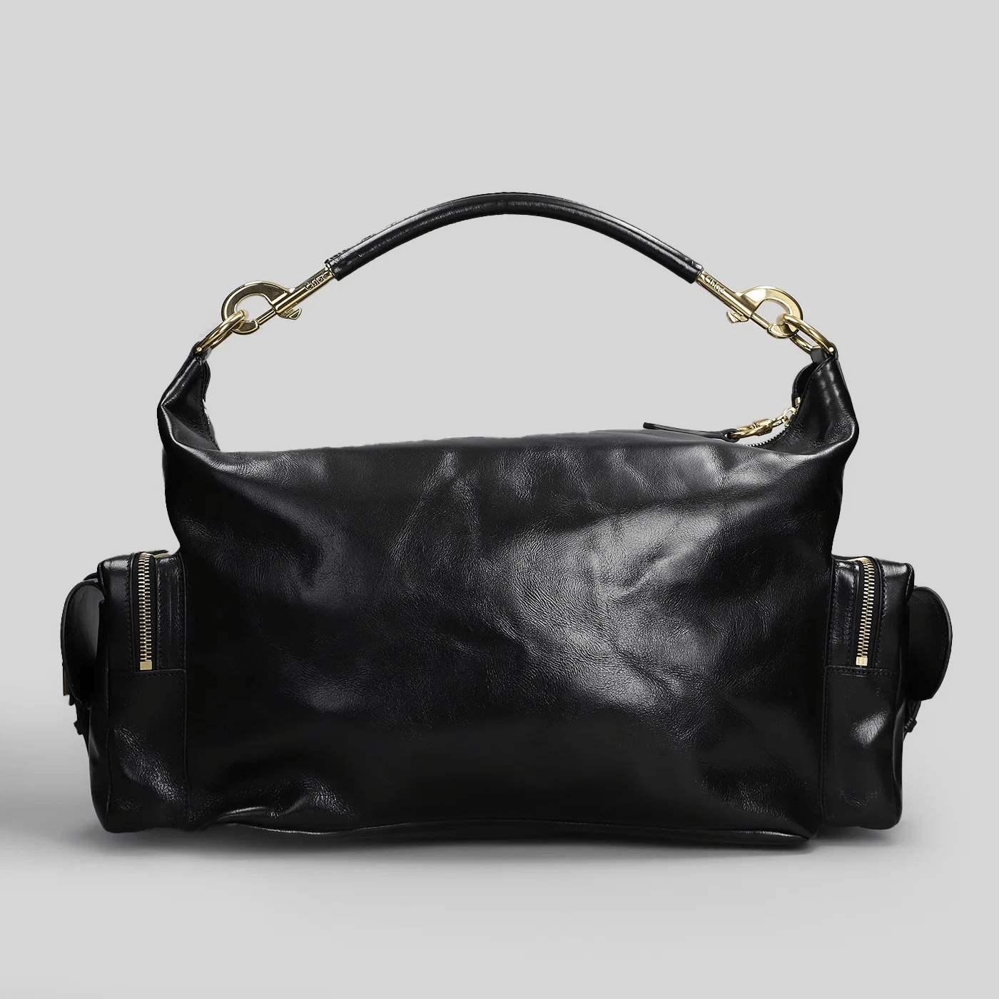 Chloé Borsa Strutturata in Pelle con Fibbia Oro e Hardware Logato
