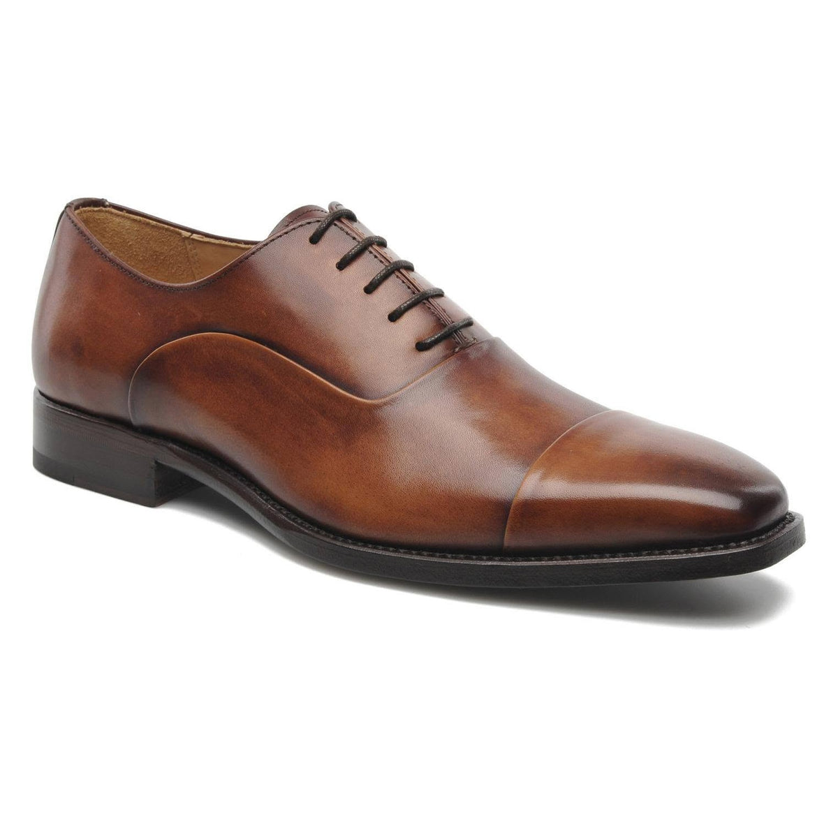 MARVIN&CO Scarpe Stringate Uomo in Vera Pelle Marrone