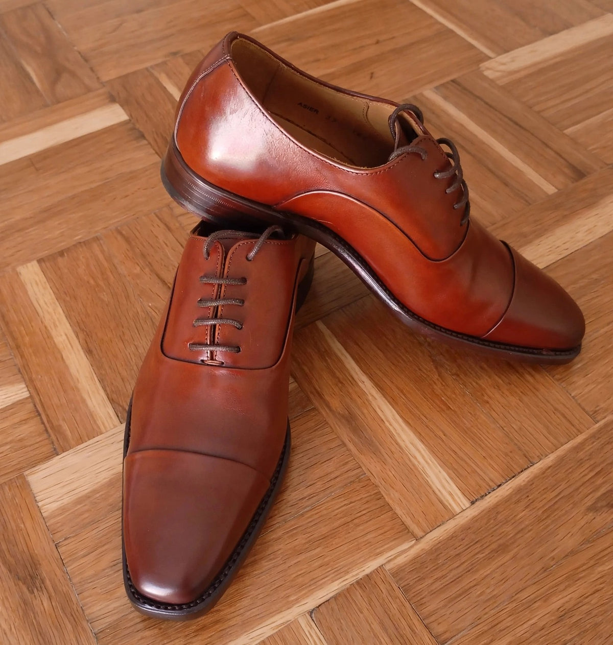 MARVIN&CO Scarpe Stringate Uomo in Vera Pelle Marrone