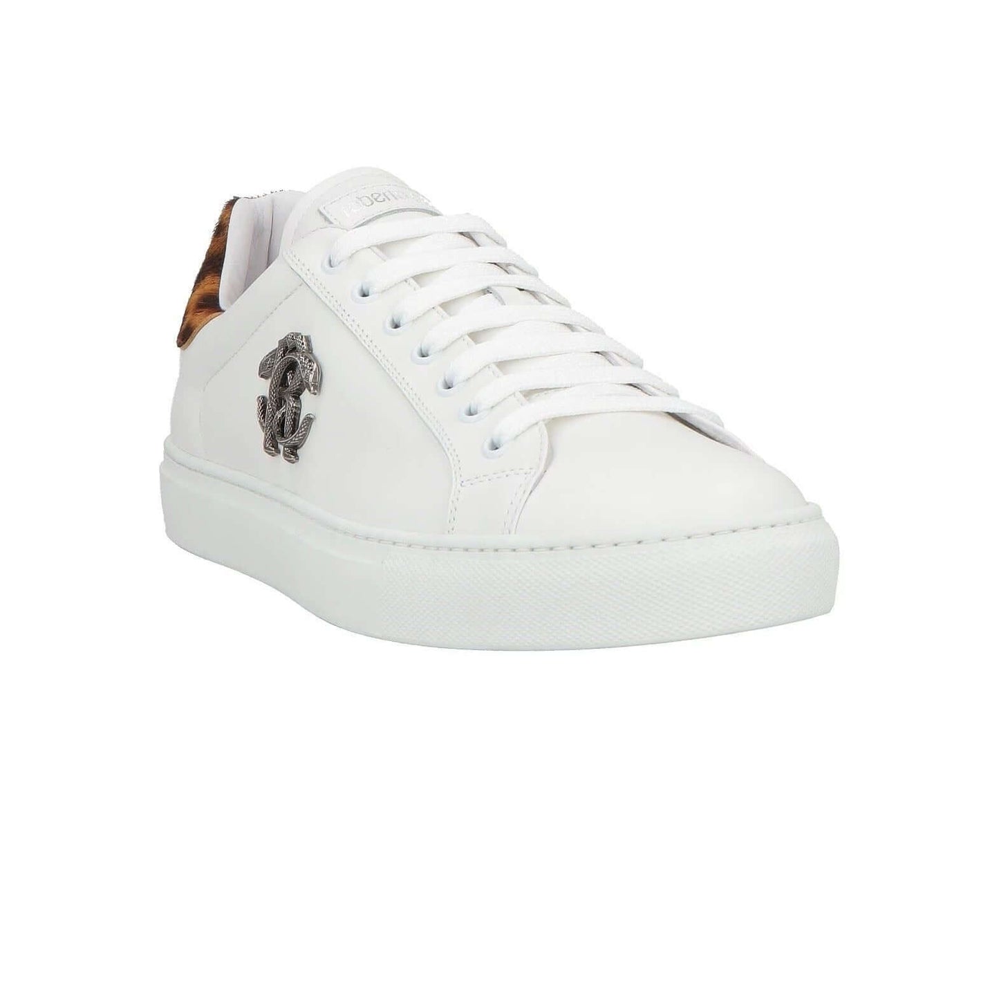 ROBERTO CAVALLI Sneakers Basse in Pelle e Cavallino con dettagli in cavallino e logo distintivo.