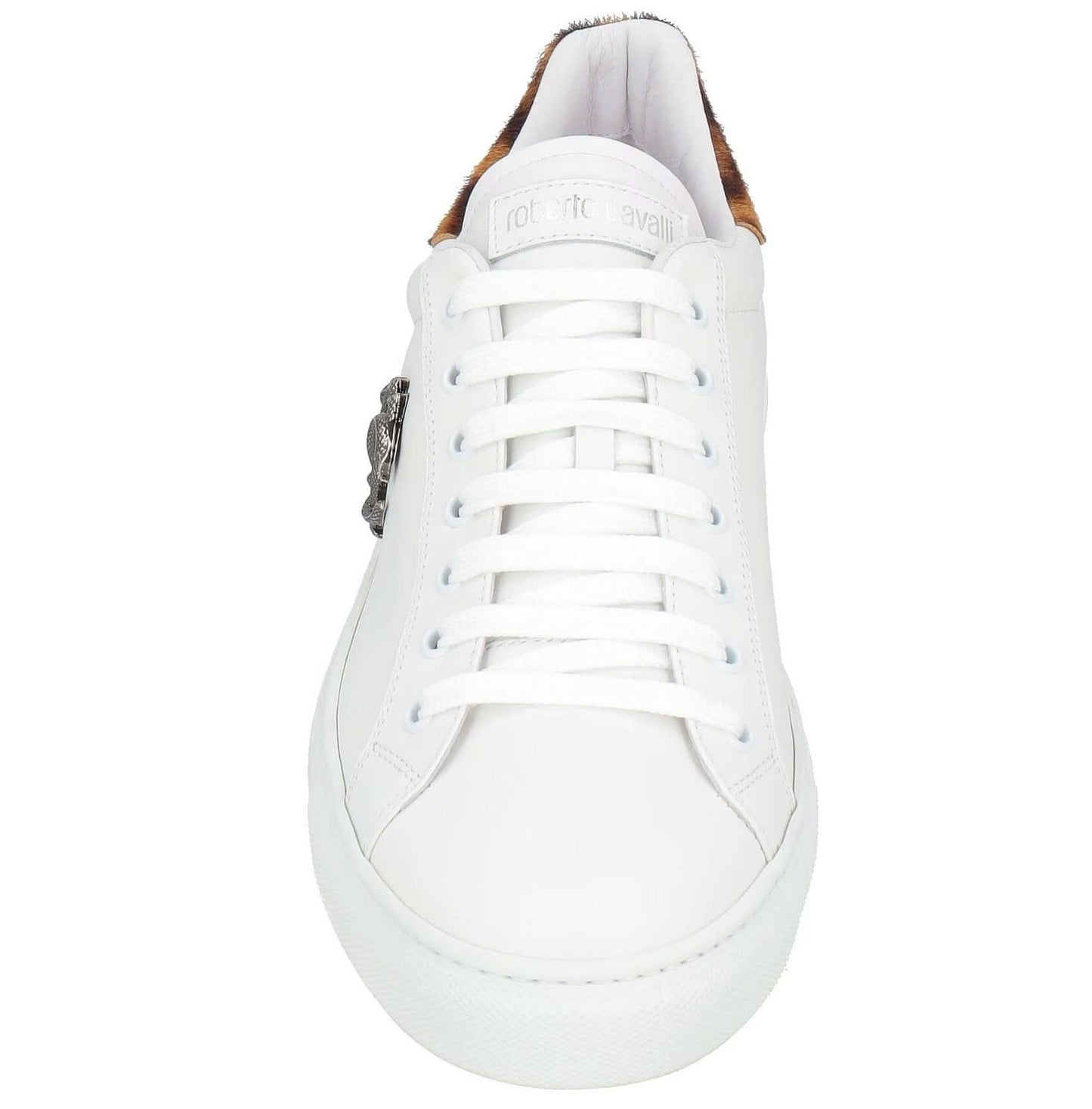 ROBERTO CAVALLI Sneakers Basse in Pelle e Cavallino con dettagli in cavallino e logo distintivo.