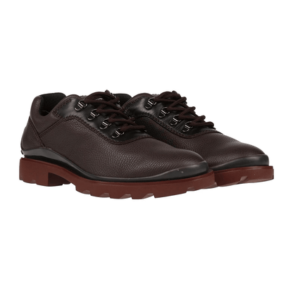 TOD'S Stringate in Pelle Martellata 160Y1X00X100 in pelle marrone con suola nera e dettagli bicolore.