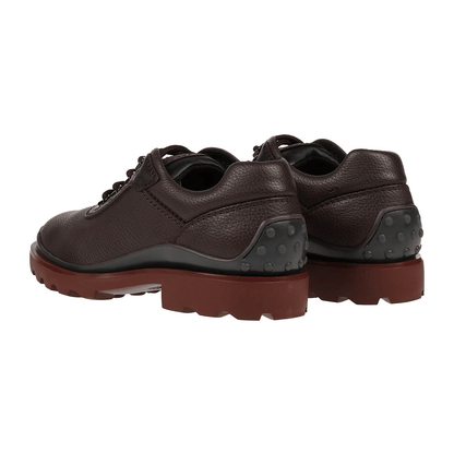 TOD'S Stringate in Pelle Martellata 160Y1X00X100 in pelle marrone con suola nera e dettagli bicolore.