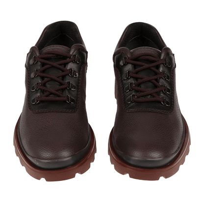 TOD'S Stringate in Pelle Martellata 160Y1X00X100 in pelle marrone con suola nera e dettagli bicolore.