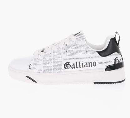 Sneakers Bianco unisex suola in gomma 175G5L01M100 con design Galliano in bianco e nero, calzatura estiva comoda.