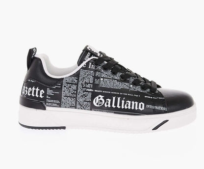 Sneakers Bianco unisex suola in gomma 175G5L01M100 con design Galliano in bianco e nero, calzatura estiva comoda.
