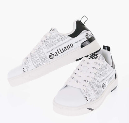 Sneakers Bianco unisex suola in gomma 175G5L01M100 con design Galliano in bianco e nero, calzatura estiva comoda.