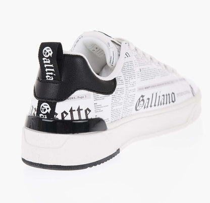 Sneakers Bianco unisex suola in gomma 175G5L01M100 con design Galliano in bianco e nero, calzatura estiva comoda.