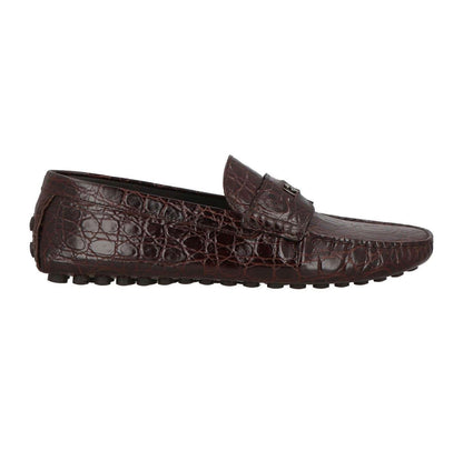 ROBERTO CAVALLI Car Shoes in Pelle Stampa Coccodrillo
