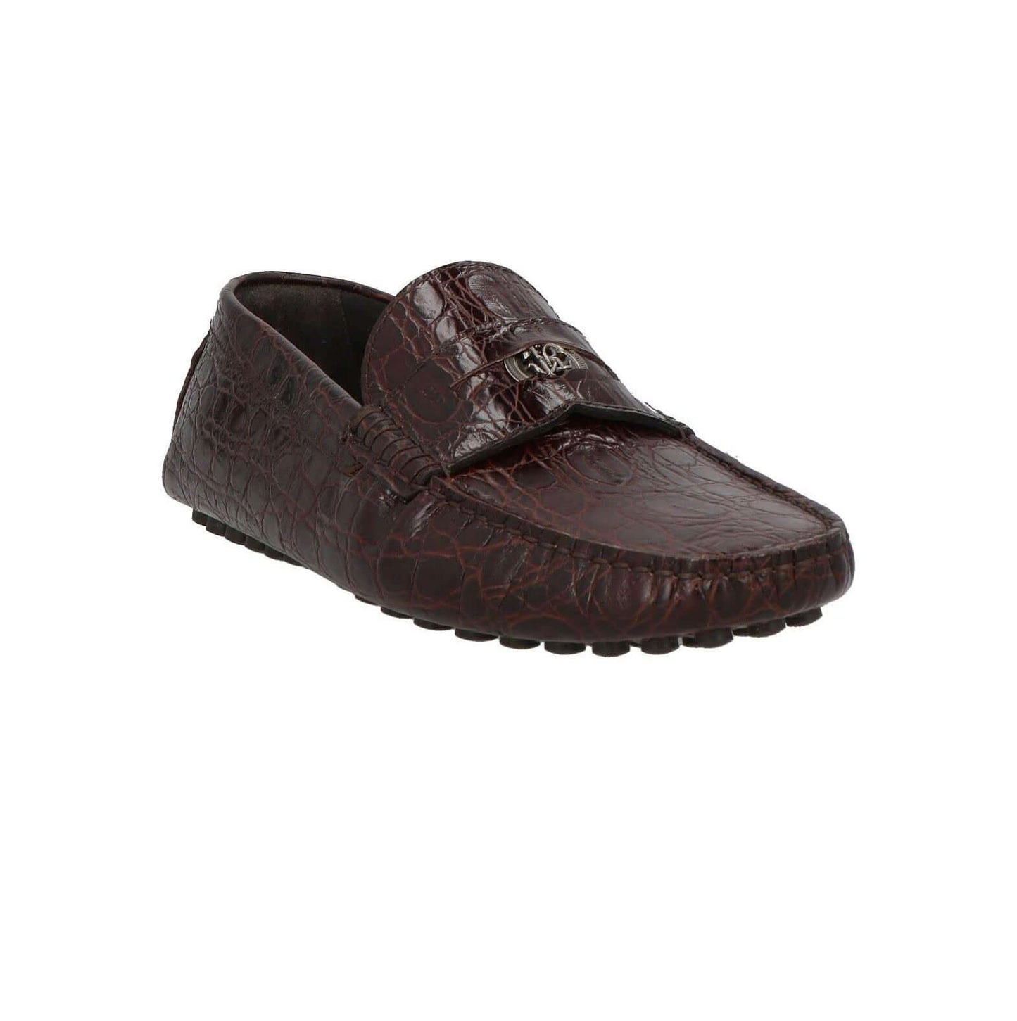 ROBERTO CAVALLI Car Shoes in Pelle Stampa Coccodrillo