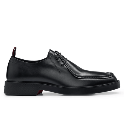 scarpe derby pelle liscia eleganti 200B2S00S100 in pelle nera con suola in gomma per massimo comfort