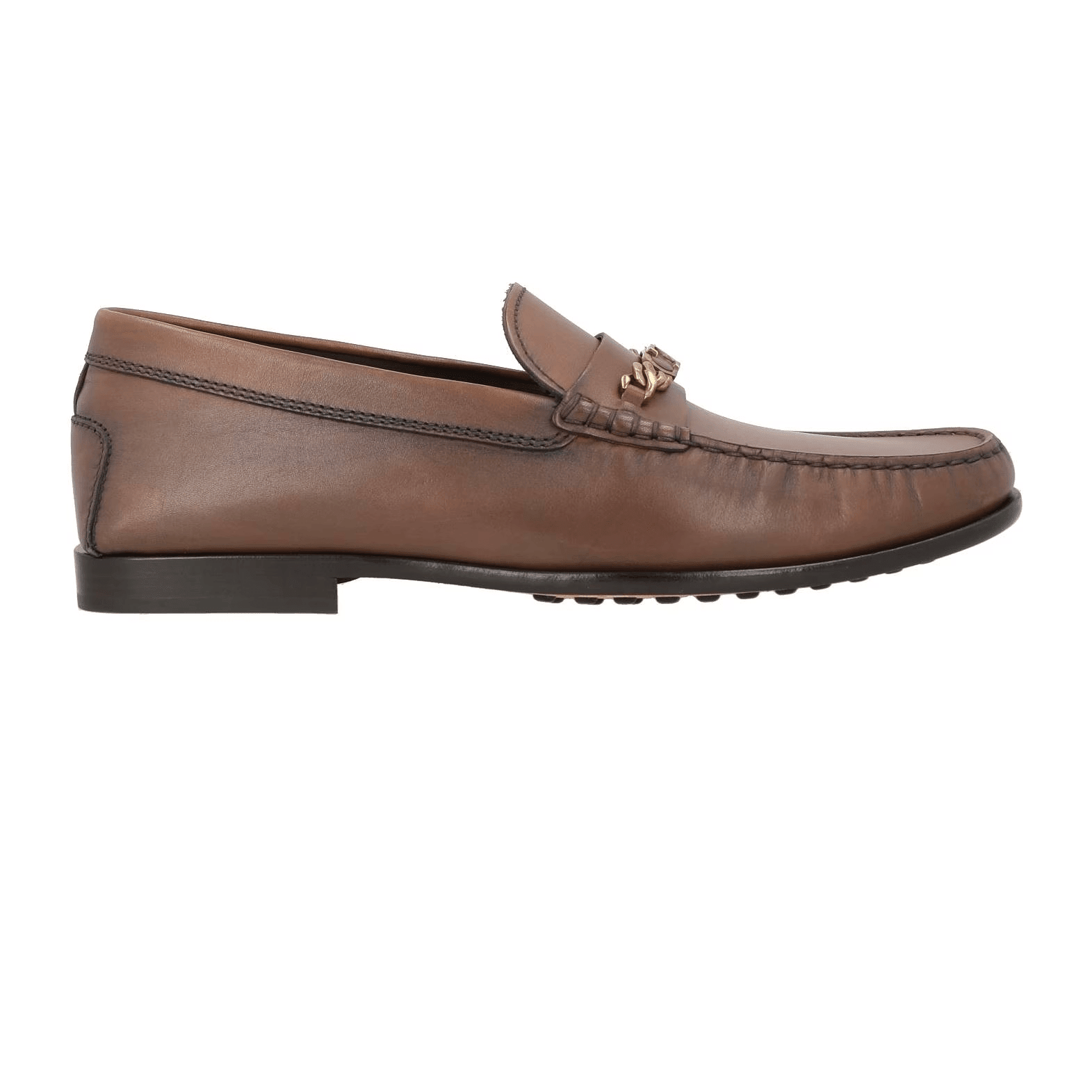 Tod's mocassini da uomo in pelle con dettagli in oro, car shoes artigianali made in Italy.