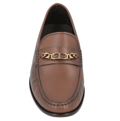 Tod's mocassini da uomo in pelle con dettagli in oro, car shoes artigianali made in Italy.