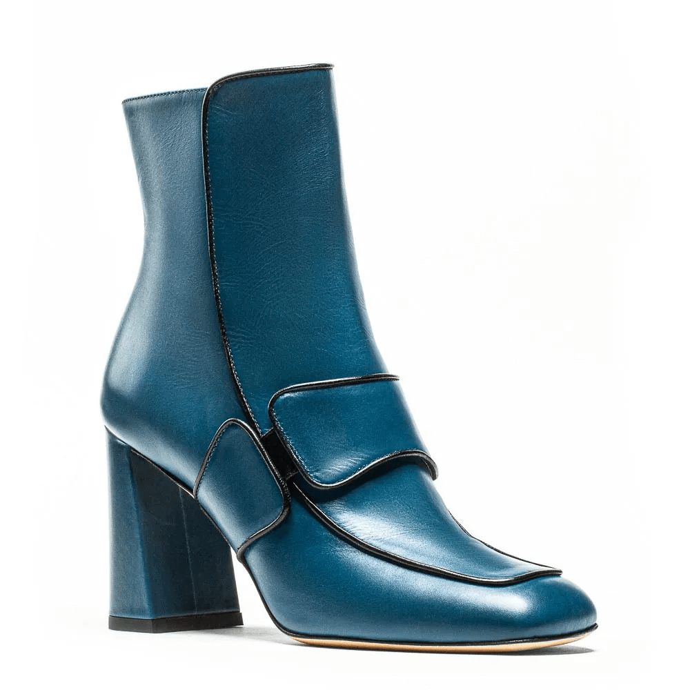 Bottines Bleues Janet&Janet (ECCO) - Taille 39 - Cuir 100% - Fabriqué En Italie - Neuf