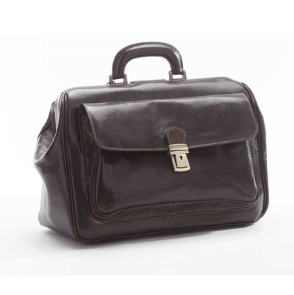 Borsa Medico 250D9D00F100 in vero cuoio Toscano, elegante e pratica per medici, con vano unico per strumenti.