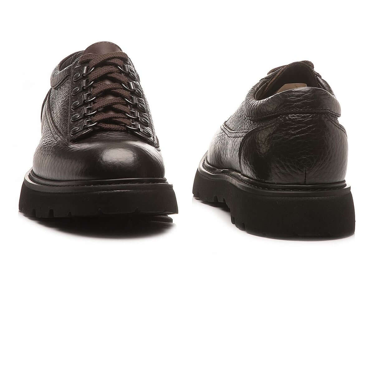 DOUCAL'S Stringate Pelle Martellata in morbida pelle nera con suola robusta e design elegante.