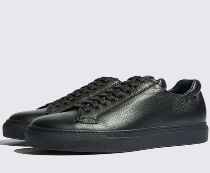 Sneakers Low Top in Pelle di Cervo Nera — Artigianali Collection CMI, realizzate in pelle di cervo nera pregiata.